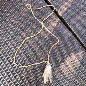 Suede cord with plumes feathers, hand-made